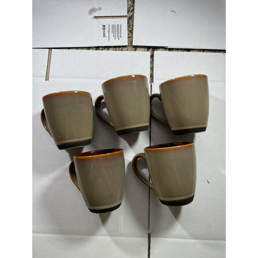 Sango Nova Brown #4933 10 oz Mug Set Of 5